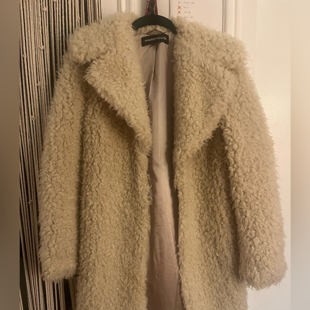 Cream furry coat
